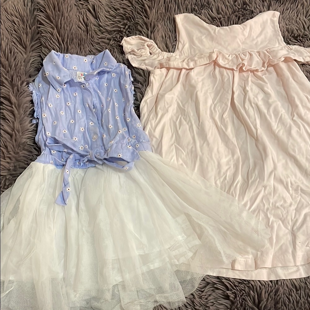 Charming Kids Dress Set in Blue and Pink
